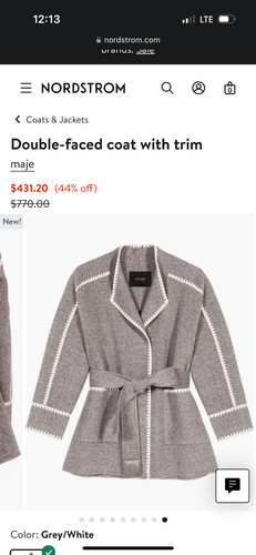 Maje double faced grey with