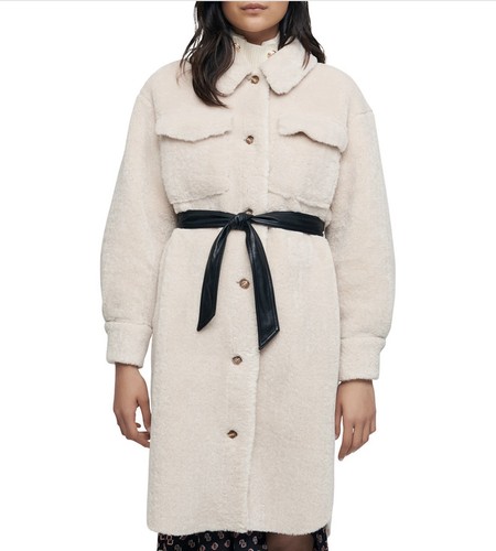 Maje gali belted faux fur - maje,
