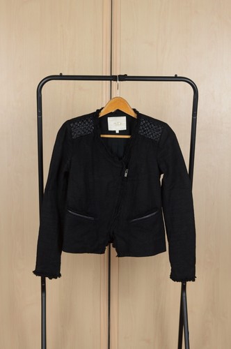Maje cotton jacket lambskin - maje,