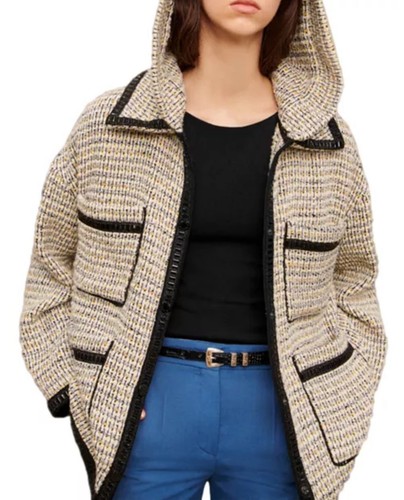 Maje women tweed - women, hooded