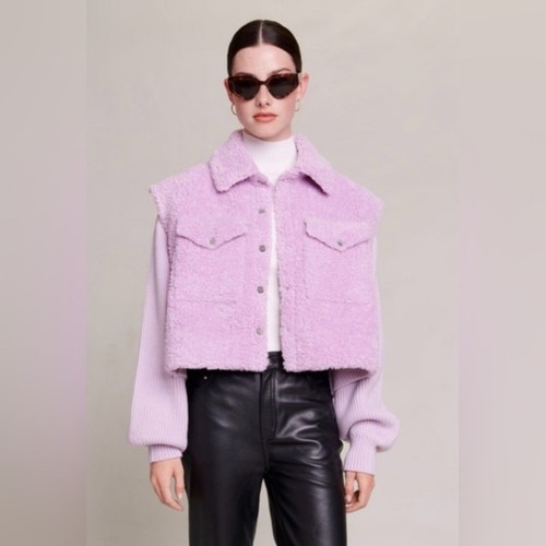 Maje faux fur and knit - maje,